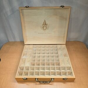 doTerra Essential Oil Engraved Wooden Storage Box Holds 68 Bottles + foam pad
